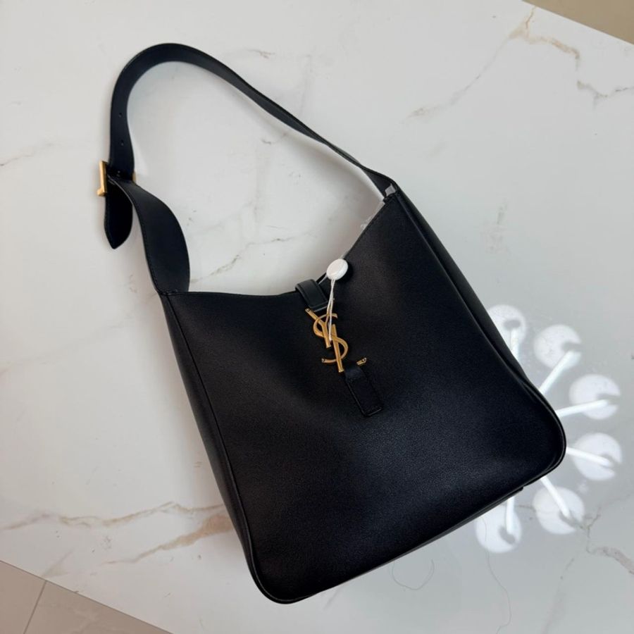 YSL  聖羅蘭 Hobo小號 Le5a7黑金全皮 -0