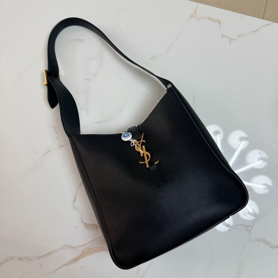 YSL  聖羅蘭 Hobo小號 Le5a7黑金全皮 -1