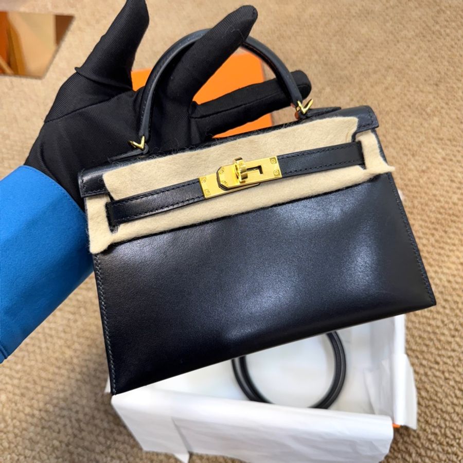 Hermes 愛馬仕 89 Noir 黑色 Box 牛皮 Mini Kelly II 二代 手提包 肩背包 金釦-1