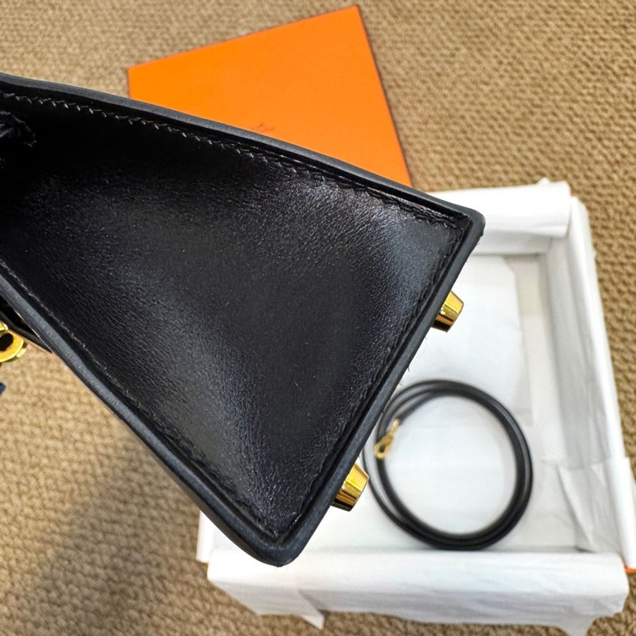 Hermes 愛馬仕 89 Noir 黑色 Box 牛皮 Mini Kelly II 二代 手提包 肩背包 金釦-13