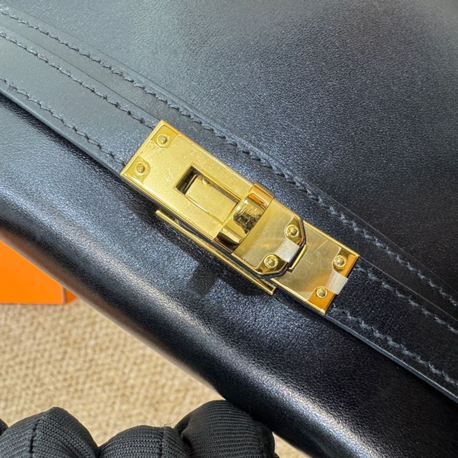 Hermes 愛馬仕 89 Noir 黑色 Box 牛皮 Mini Kelly II 二代 手提包 肩背包 金釦-14