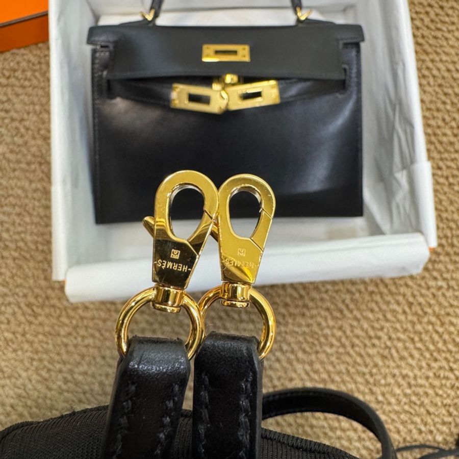 Hermes 愛馬仕 89 Noir 黑色 Box 牛皮 Mini Kelly II 二代 手提包 肩背包 金釦-20
