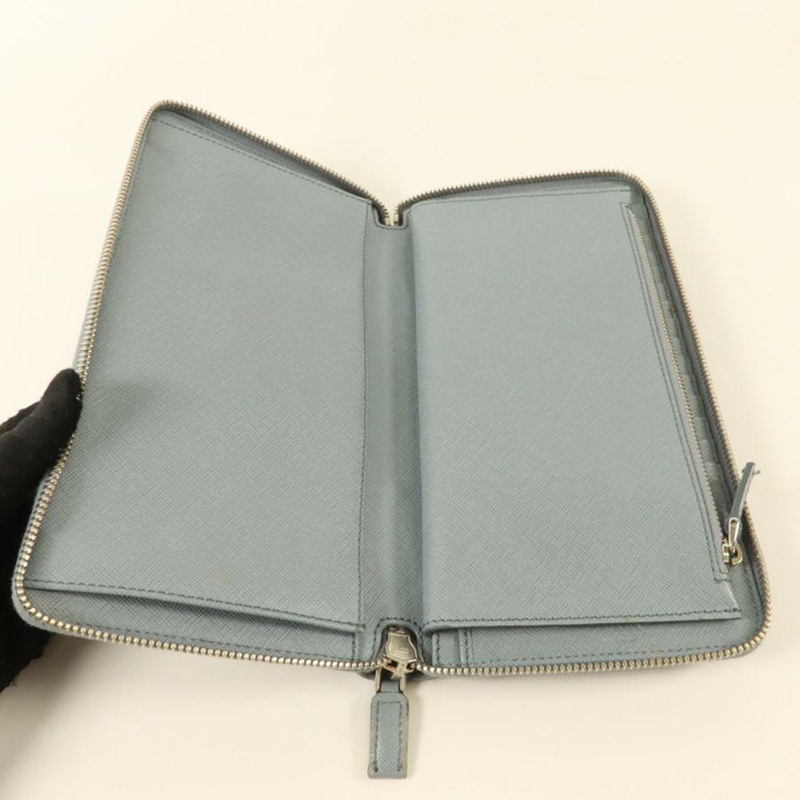 PRADA Saffiano皮革Zip Travel Wallet長錢包-4