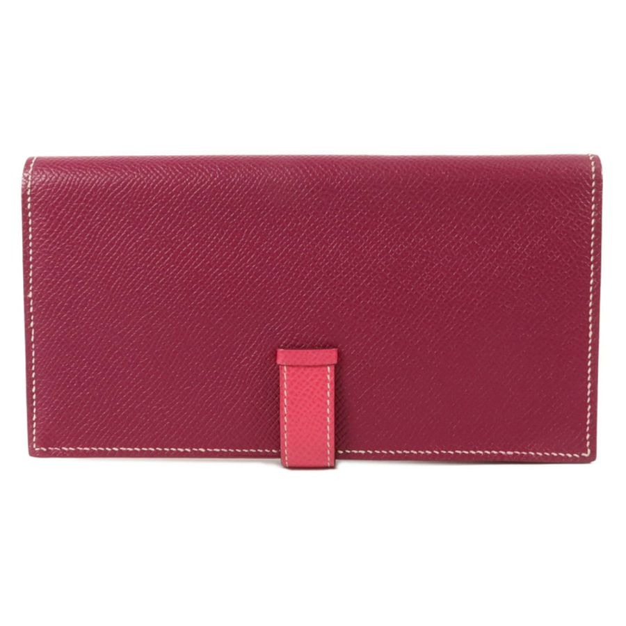HERMES Epsom皮革Bearn W Snap長錢包Tosca/Rose Tyrien-1