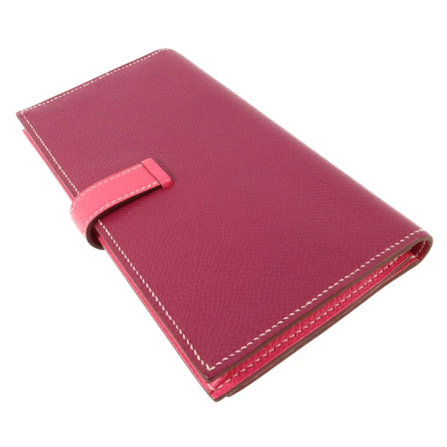 HERMES Epsom皮革Bearn W Snap長錢包Tosca/Rose Tyrien-3