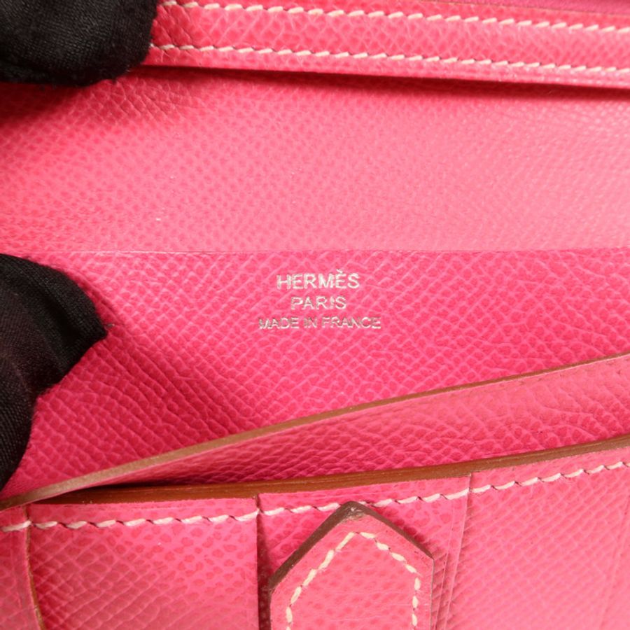 HERMES Epsom皮革Bearn W Snap長錢包Tosca/Rose Tyrien-6