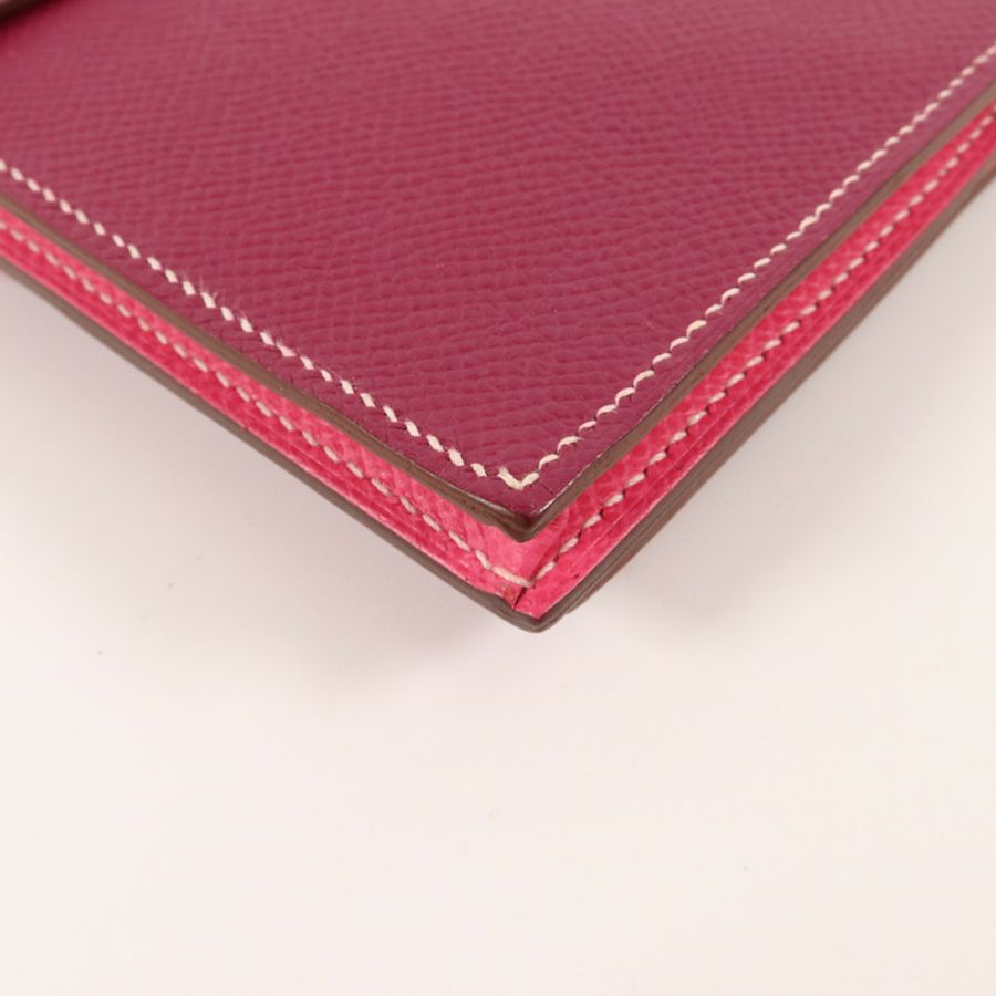 HERMES Epsom皮革Bearn W Snap長錢包Tosca/Rose Tyrien-12