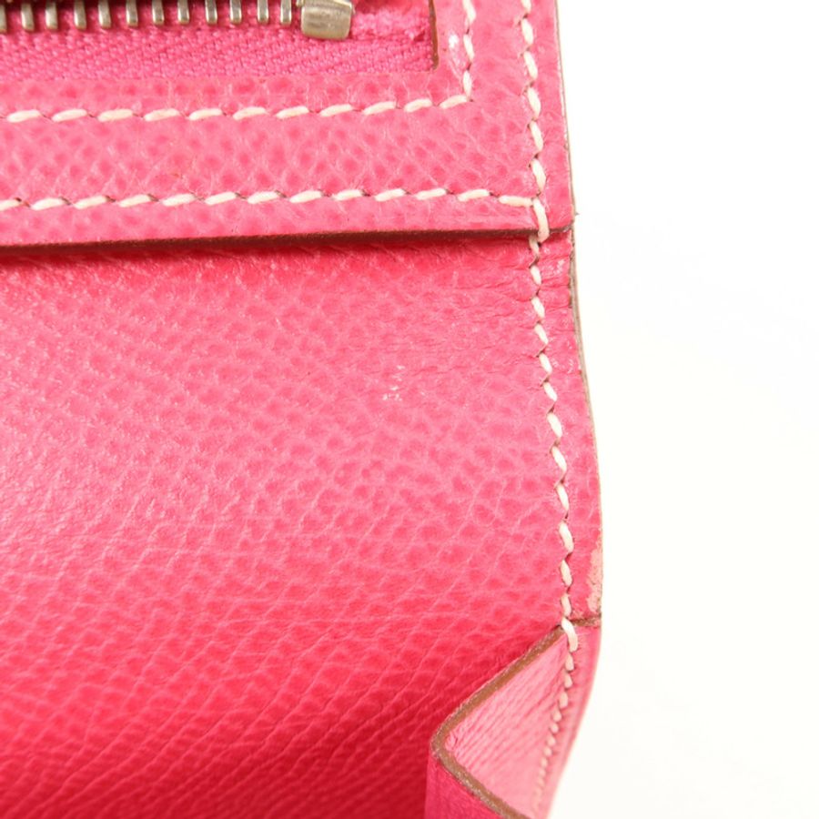 HERMES Epsom皮革Bearn W Snap長錢包Tosca/Rose Tyrien-17