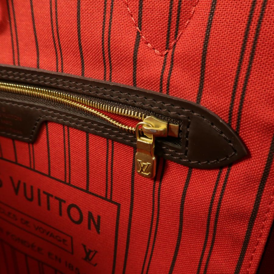 LOUIS VUITTON Damier Neverfull MM金扣手挽袋/肩背袋-19