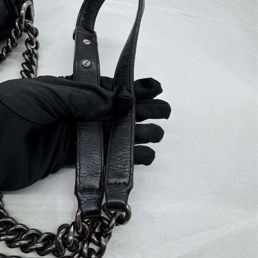 Chanel • 經典黑銀牛皮Le Boy 25 中號 🈶保卡-10