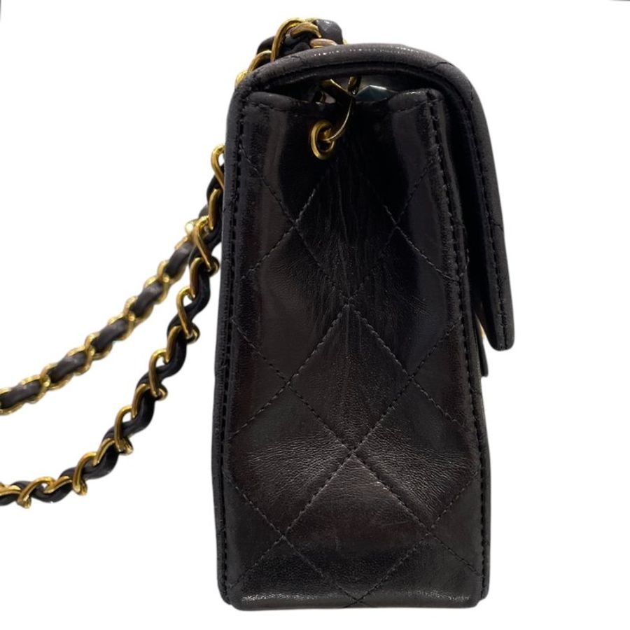 CHANEL 香奈兒 A35200 MINI MATELASSE CF17 肩背包 羊皮 黑色 金釦-3