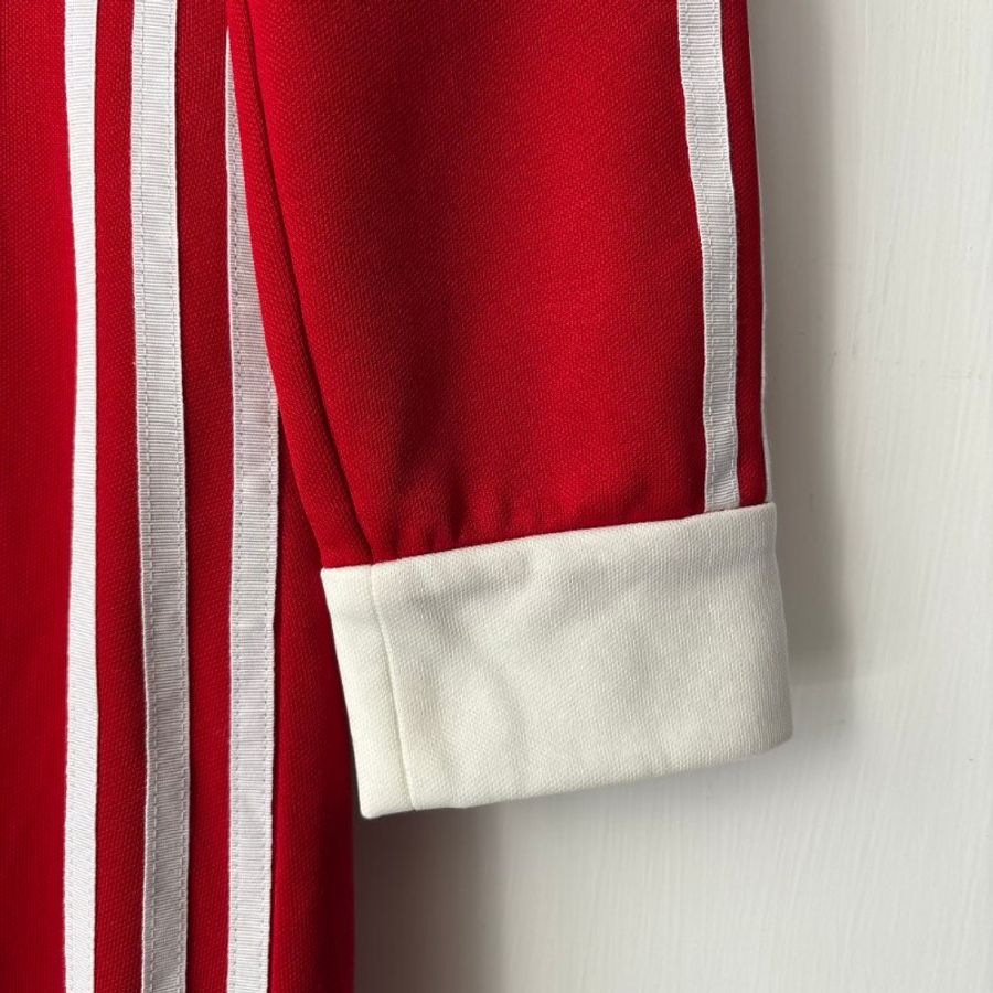 聯名🍒::GUCCI x adidas:: Red Striped Jersey Slitted Maxi Dress 紅色洋裝-8