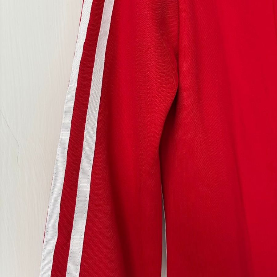 聯名🍒::GUCCI x adidas:: Red Striped Jersey Slitted Maxi Dress 紅色洋裝-26