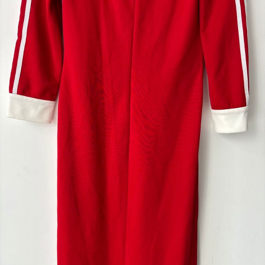 聯名🍒::GUCCI x adidas:: Red Striped Jersey Slitted Maxi Dress 紅色洋裝-35