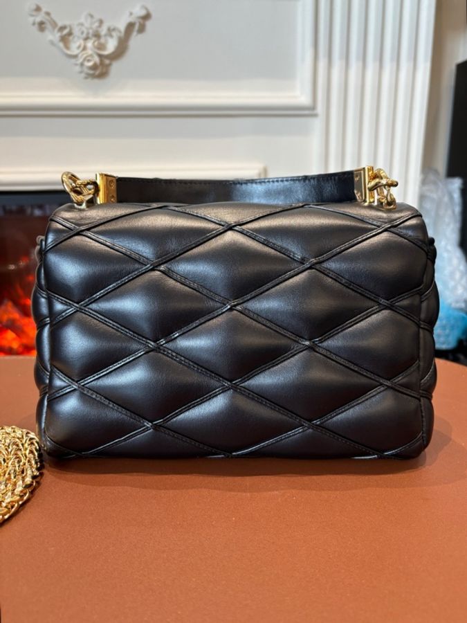 99新✨lv 路易威登 LOUIS VUITTON 黑色中號 可滑動可拆卸鏈條鎖扣開合-1