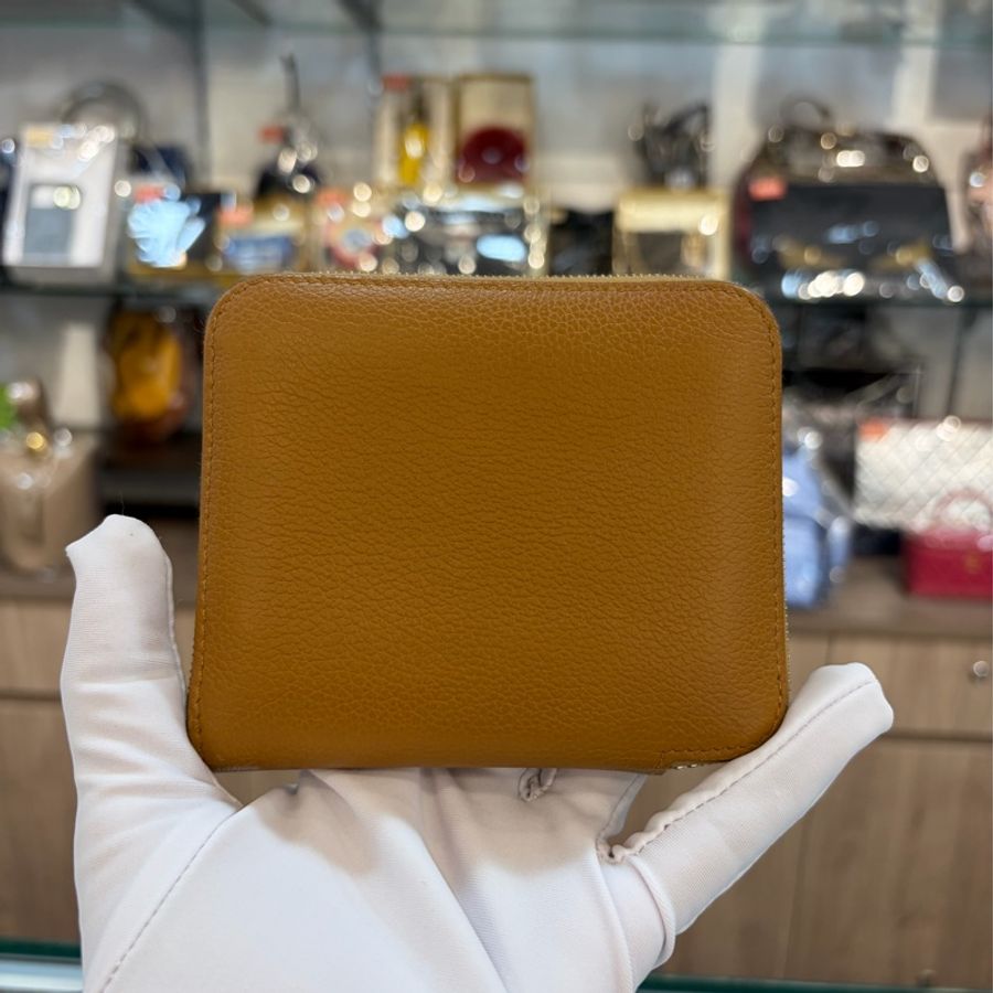 HERMES SILK IN H LOGO EPSOM皮 ㄇ字 絲巾 拉鍊 零錢包 信用卡夾 短夾 名片夾 錢包 皮夾-14