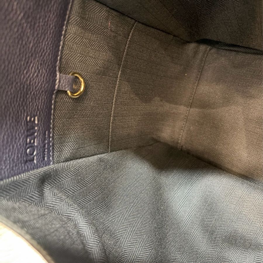LOEWE A583S35X29 Hammock bag午夜藍皮革金釦吊床包｜ 肩背包 吊床包-55