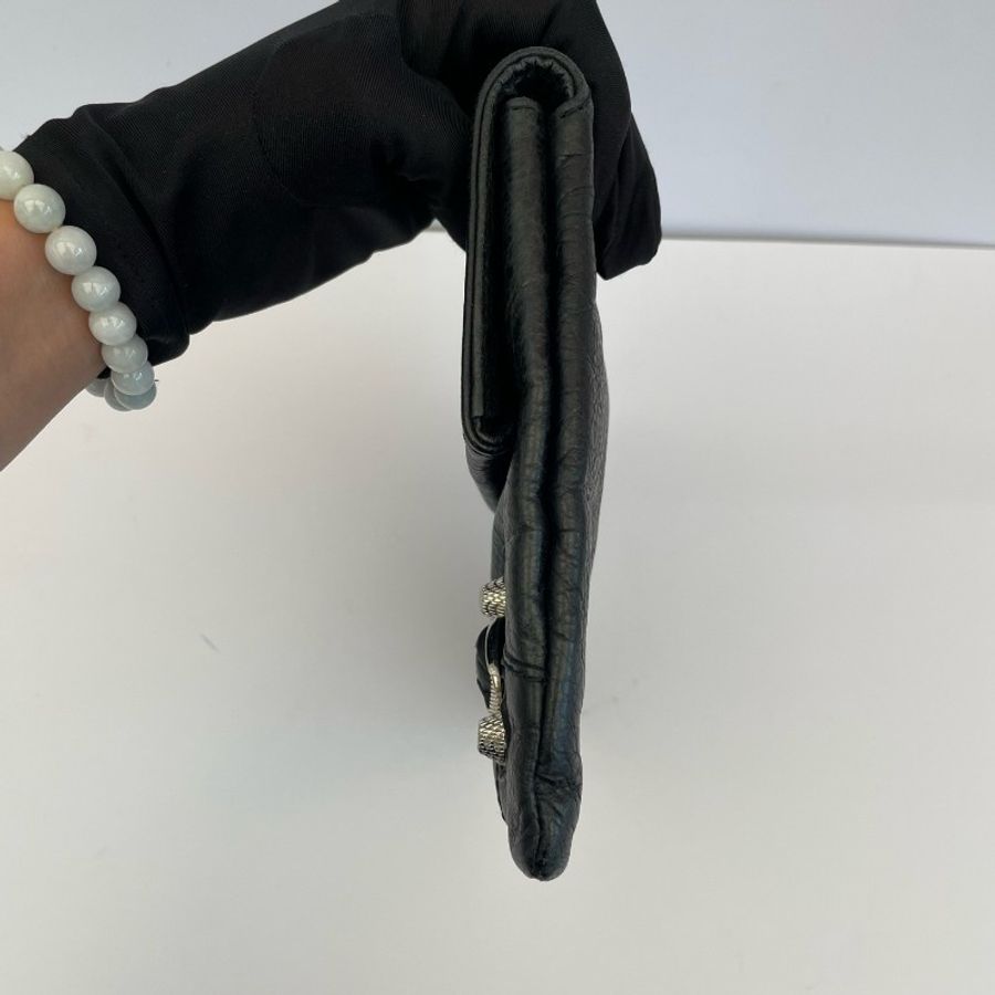Balenciaga 黑色機車手拿包 羊皮-3