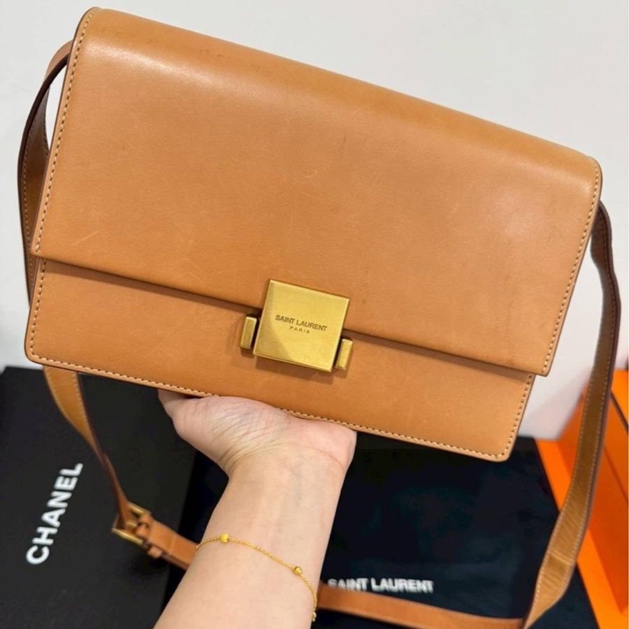 YSL 聖羅蘭 咖啡色 SAINT LAURENT  Bellechasse 大地色 麂皮 肩背包 斜背包 側背包-7