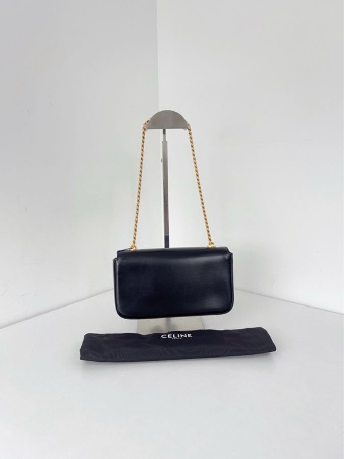 ✨Celine｜新款黑金浮雕凱旋門鏈條法棍包｜99新-3