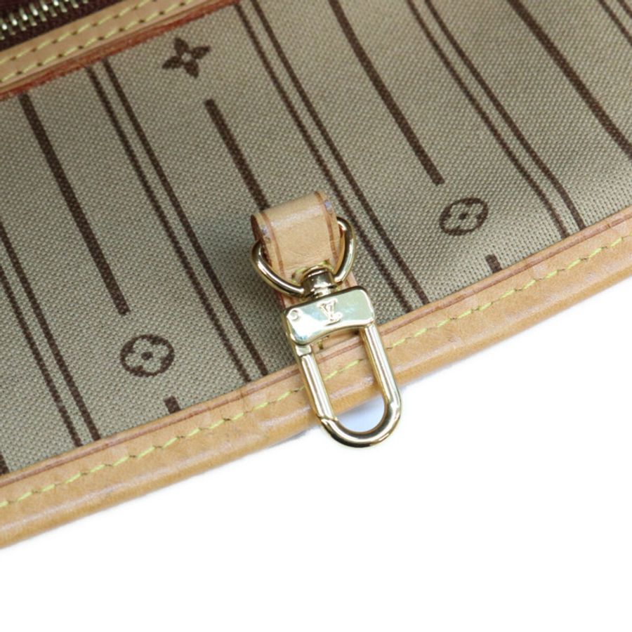 路易威登 M40156 Monogram Neverfull MM 手提包，黑色配金色五金，女士款-8