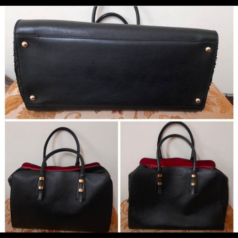 Salvatore Ferragamo 正版絕版 稀有限量 真皮及蟒蛇皮包身 手提包 旅行 出差 正式場合 日常穿搭 中性容量大 牌價十萬多 請看商品敘述-1