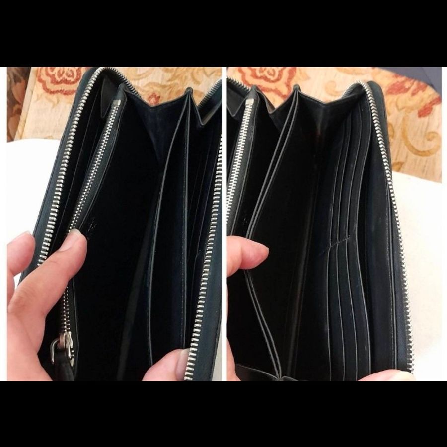 2015年 Prada 正版絕版 限量蟒蛇皮 亮面漆皮 小牛皮內裡 手拿包 長夾(附新光三越購買證明)櫃上價33000元 請看商品敘述-7