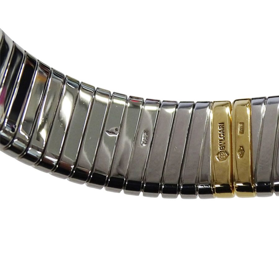 寶格麗 (Bulgari) 女士腕錶，品牌：Tubogas，12 鑽石英機芯，750 黃金 (YG) 和 18K 不銹鋼 (SS)，L 碼，手鐲式錶帶，圓形。 (BB232T)-8