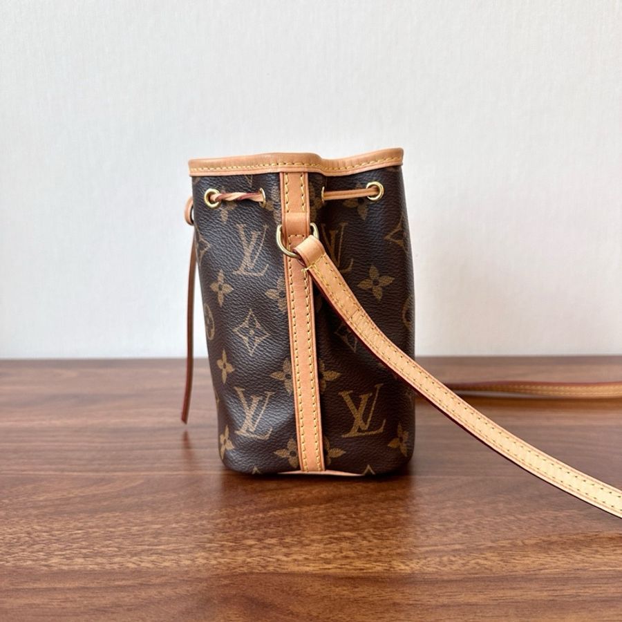 路易威登/Louis Vuitton  經典老花抽繩小水桶斜挎包 芯片款-5