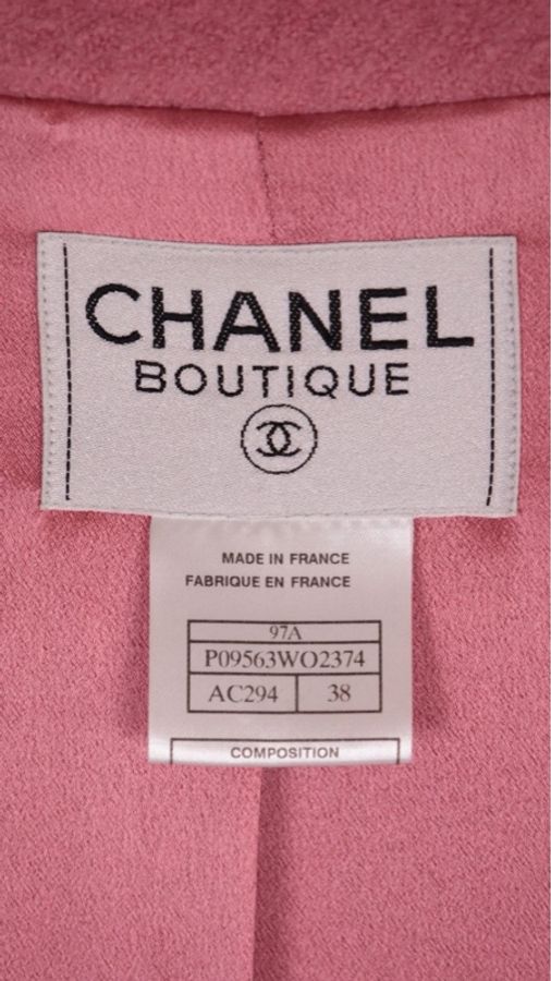 Chanel 97年粉色羊毛刺绣口袋拉链大衣外套-51
