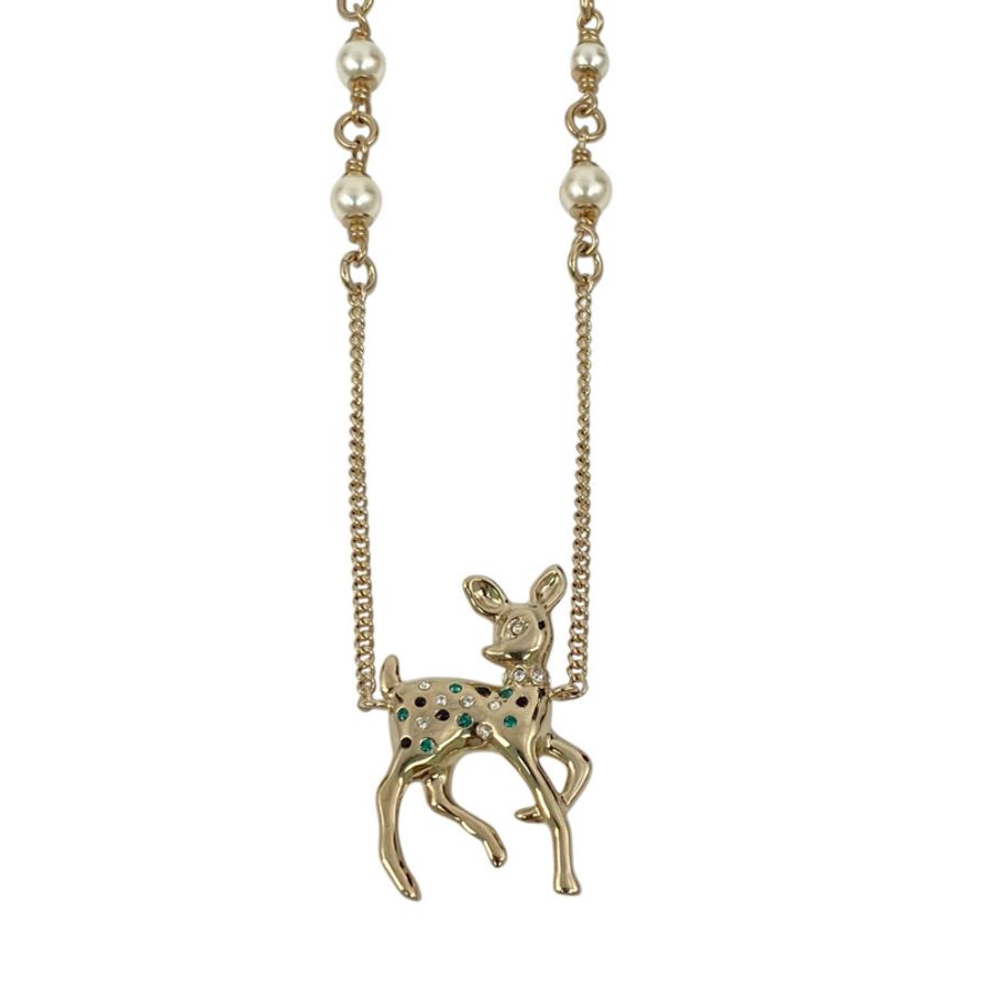 ☆ CHANEL 香奈兒 Gold Tone Metal, Faux Pearl Deer Charm G26C Fashion Necklace 金色金屬，仿珍珠鹿形吊墜項鏈-267015289-4