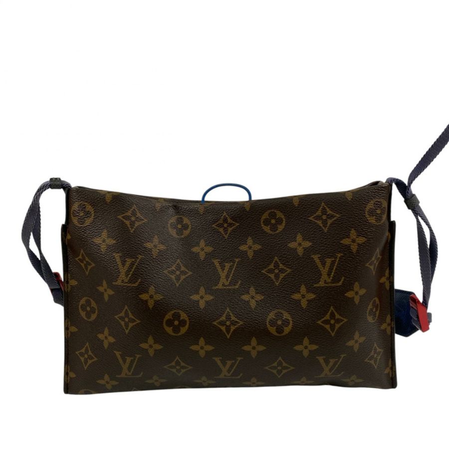 △ LOUIS VUITTON 路易·威登 Brown And Blue Coated Canvas Monogram Pacific Split Sacoche Shoulder Bag 啡色和藍色塗層帆布經典老花肩背包 M43854-267015288-1