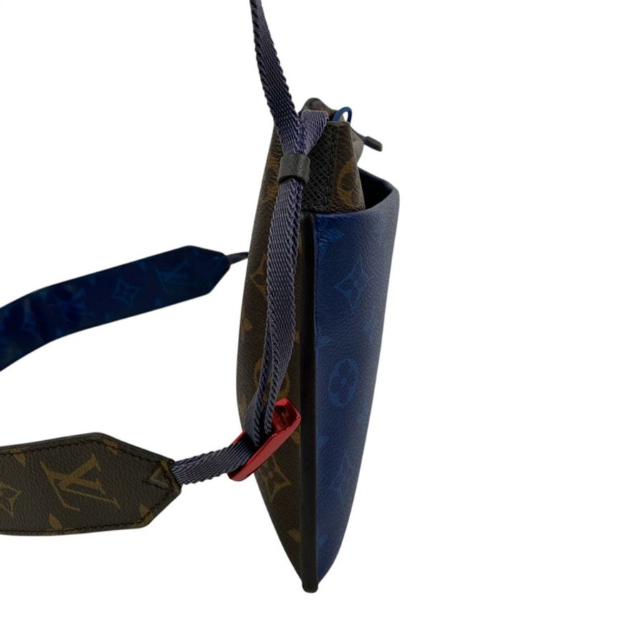 △ LOUIS VUITTON 路易·威登 Brown And Blue Coated Canvas Monogram Pacific Split Sacoche Shoulder Bag 啡色和藍色塗層帆布經典老花肩背包 M43854-267015288-3