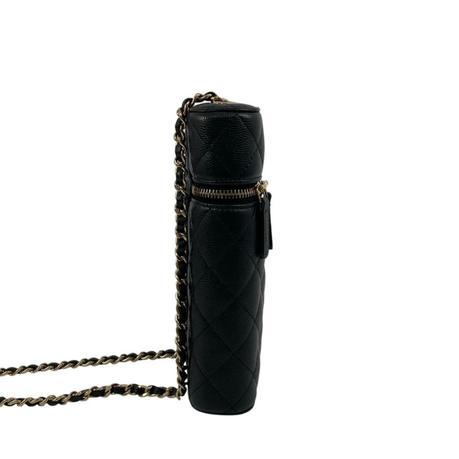 △ CHANEL 香奈兒 Black Caviar Skin Gold Tone Metal No.31 Phone Vanity Case 黑色粒紋小牛皮金色金屬No.31手機化妝箱 AP2084-267015268-4