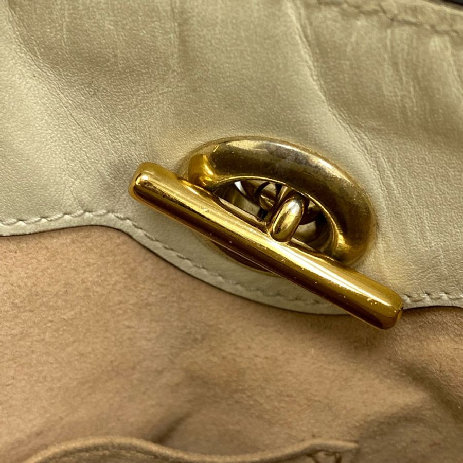 ☆ GUCCI 古馳 Beige and White Coated Canvas Padlock Shoulder Bag 米色和白色塗層帆布肩背包 498156 -267015233-28