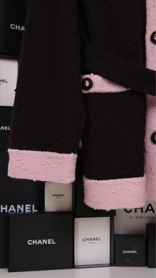 Chanel 24K秀款粉棕色针织开衫上衣外套-24