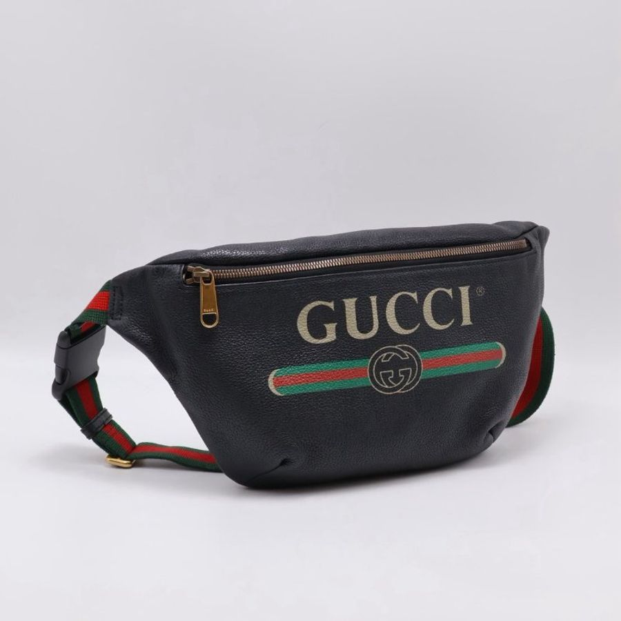 GUCCI Print復古胸包 - 大號黑-2
