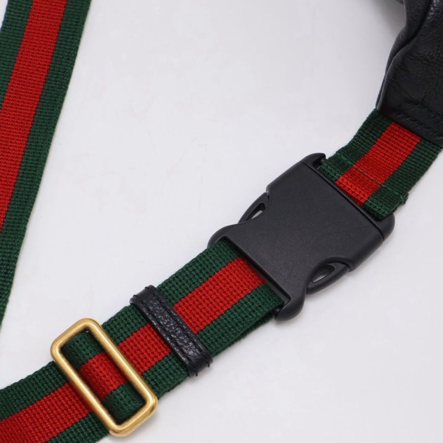 GUCCI Print復古胸包 - 大號黑-5