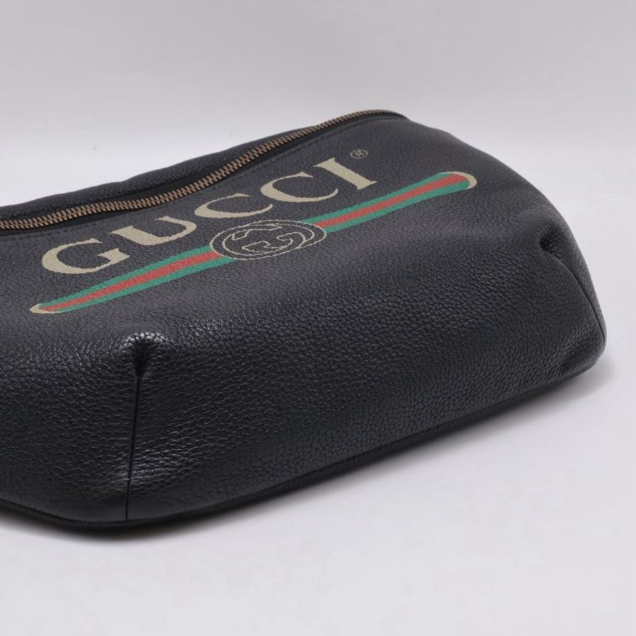 GUCCI Print復古胸包 - 大號黑-6