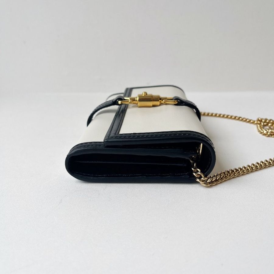 Gucci 1961系列woc鏈條包 黑白熊貓拼色 19x10.5x3 99新配件肩帶 塵袋-4