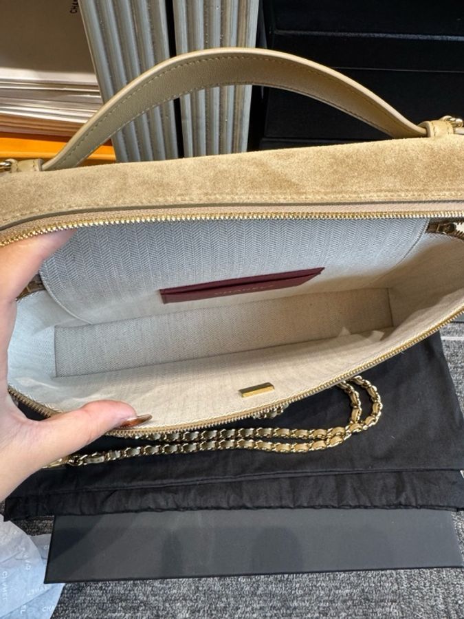 Chanel 香奈兒 26A駝色麂皮大號LP飯盒包 6月購入-7