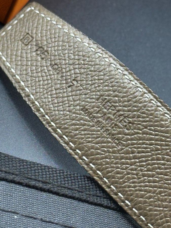 Hermès 愛馬仕 Constance 大象灰 H扣雙面腰帶 85cm/31mm-5