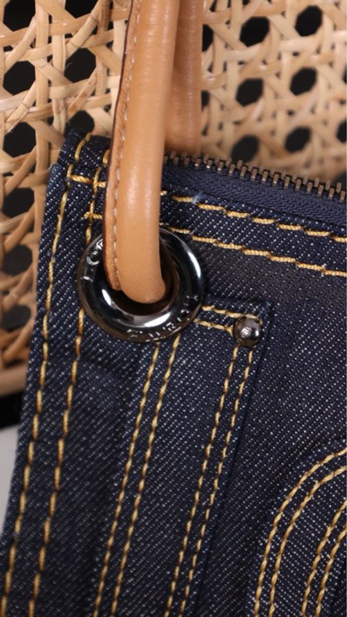 Loewe丹宁牛仔外缝线单肩包腋下包-5