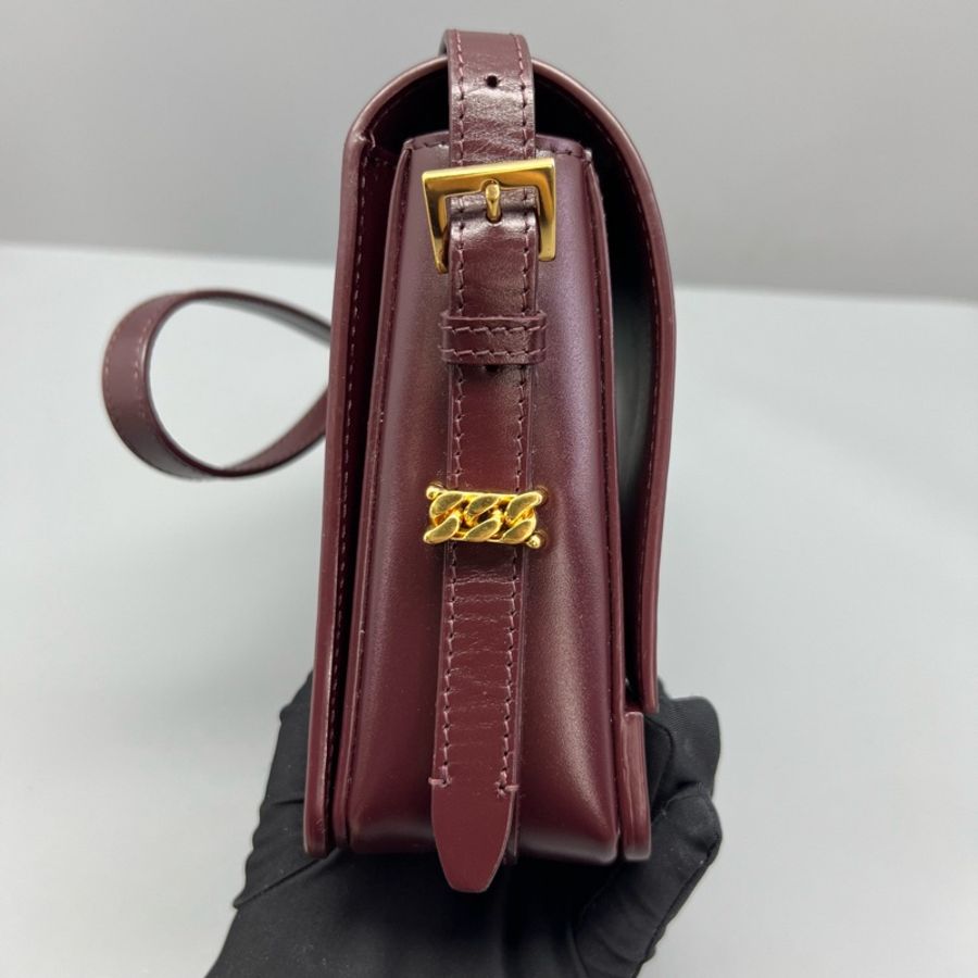 Burberry巴寶莉格蕾絲郵差包酒紅色-2