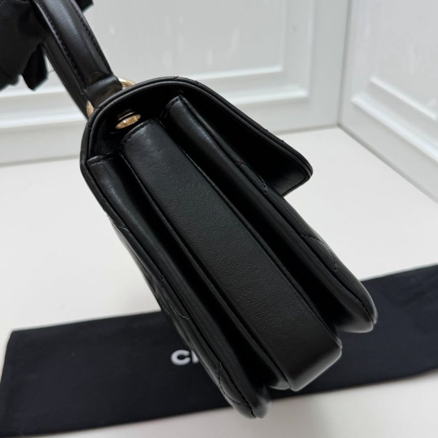 香奈兒/Chanel Trendy CC黑色金扣小號手提包-2