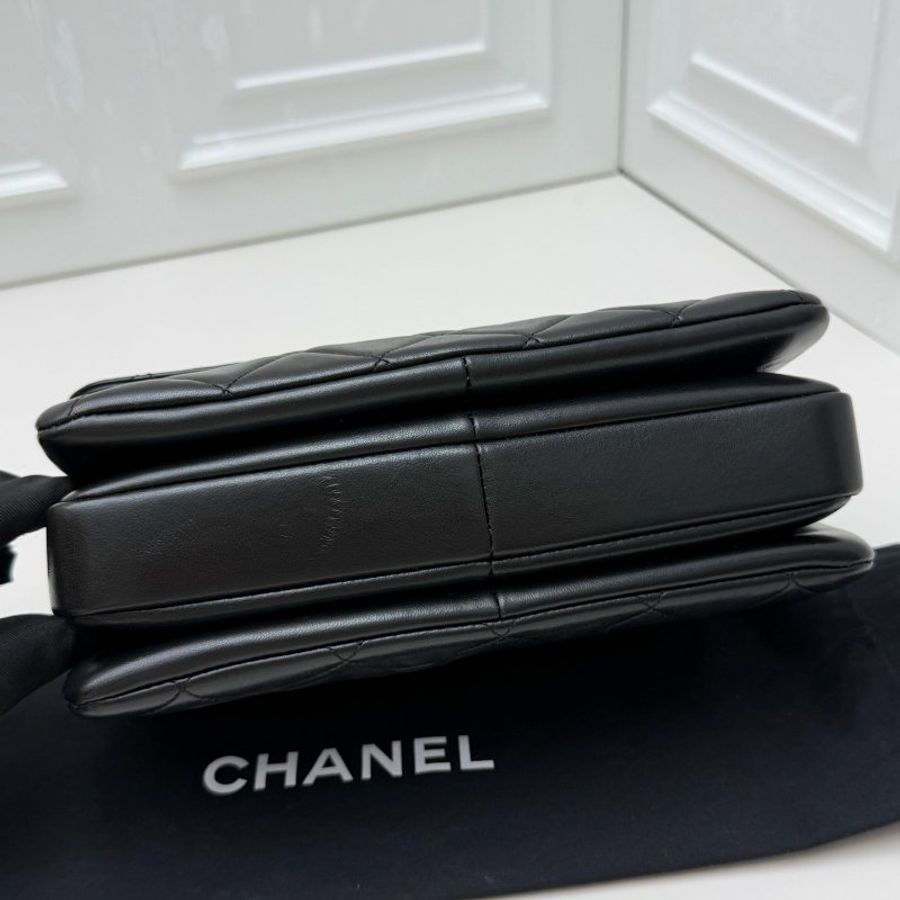 香奈兒/Chanel Trendy CC黑色金扣小號手提包-7
