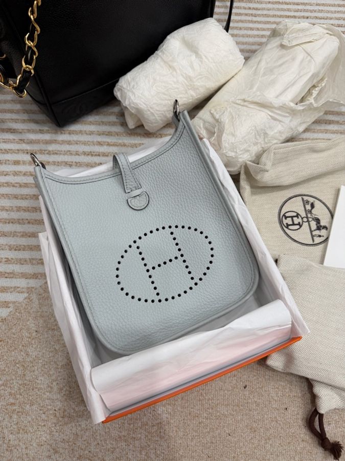 Hermes Evelyne 聖杯藍 stamp B Mini 愛馬仕-0