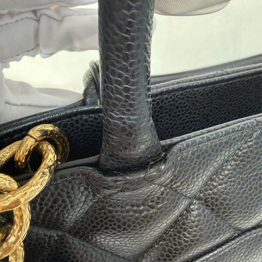 Chanel 1804 GST BOOKTOTE 黑色荔枝皮 金幣包 肩背包 手提包 托特包-24