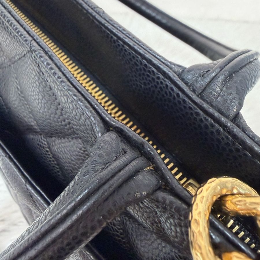 Chanel 1804 GST BOOKTOTE 黑色荔枝皮 金幣包 肩背包 手提包 托特包-29