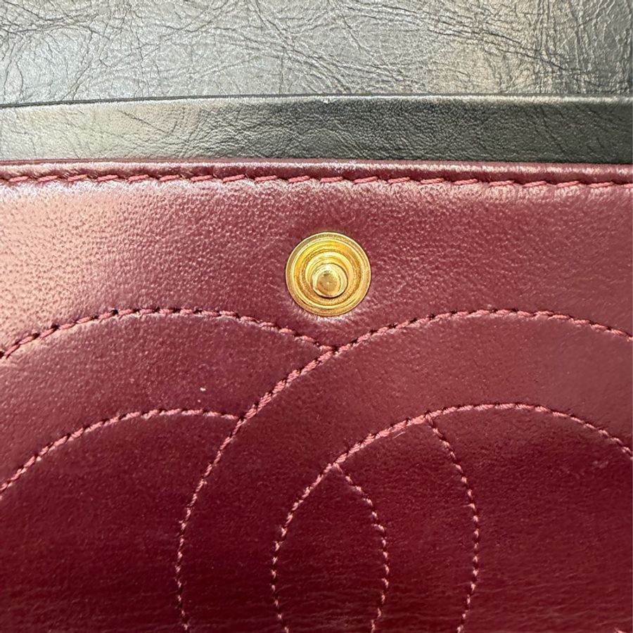 CHANEL A37587 黑色紙揉牛皮金扣 2.55 28cm 肩背包 斜背包 側背包 斜挎包-30